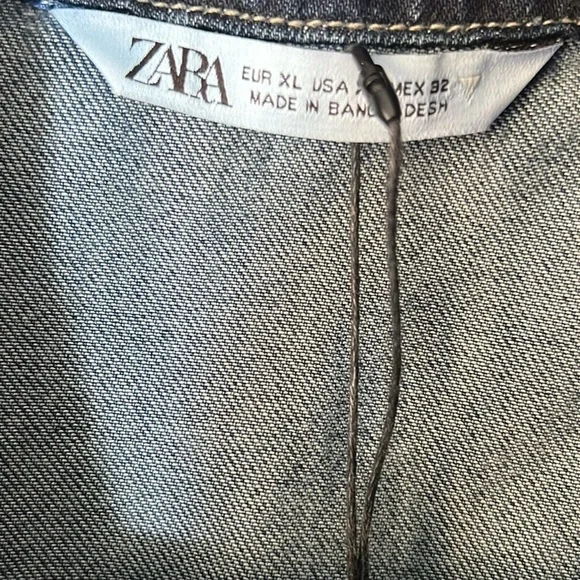 Zara Denim Maxi Dress & Long Blue Jean Jacket Trench Coat Womens XL 10 12 14 - Picture 10 of 12